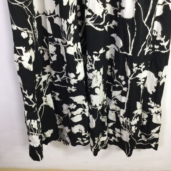 Chico's Womens Maxi Dress Abstract Floral Flare Sleeves Black Size 3 US 16 - Picture 4 of 16